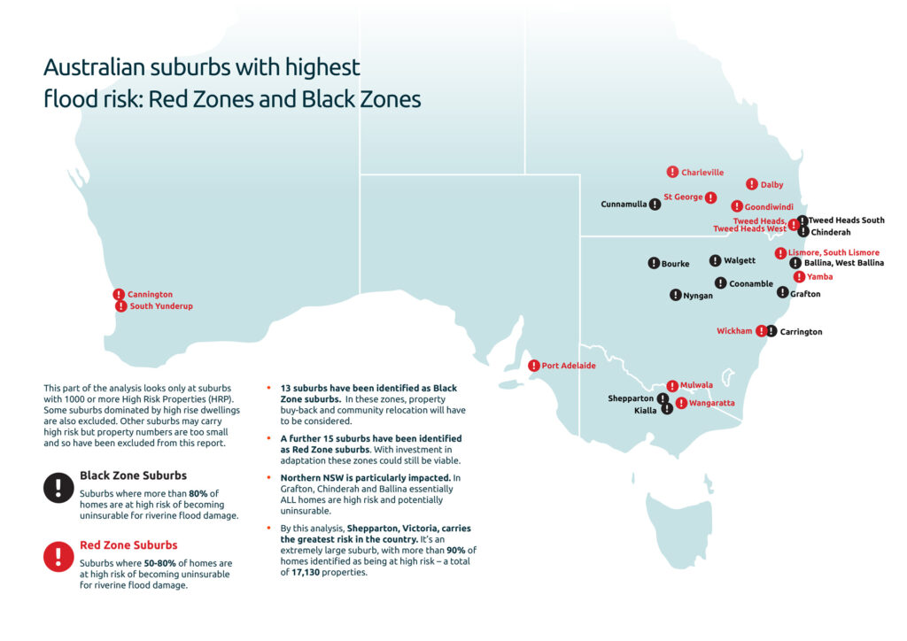 , New report identifies Australian suburbs where flood risk could leave homes uninsurable, Climate Valuation